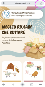 Tocca il pulsante Condividi
